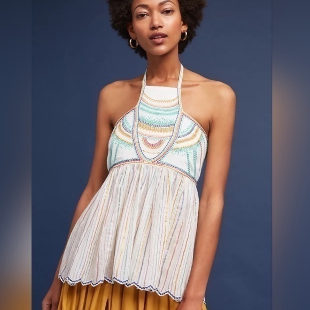 Anthropologie Floreat Itzel Halter Top